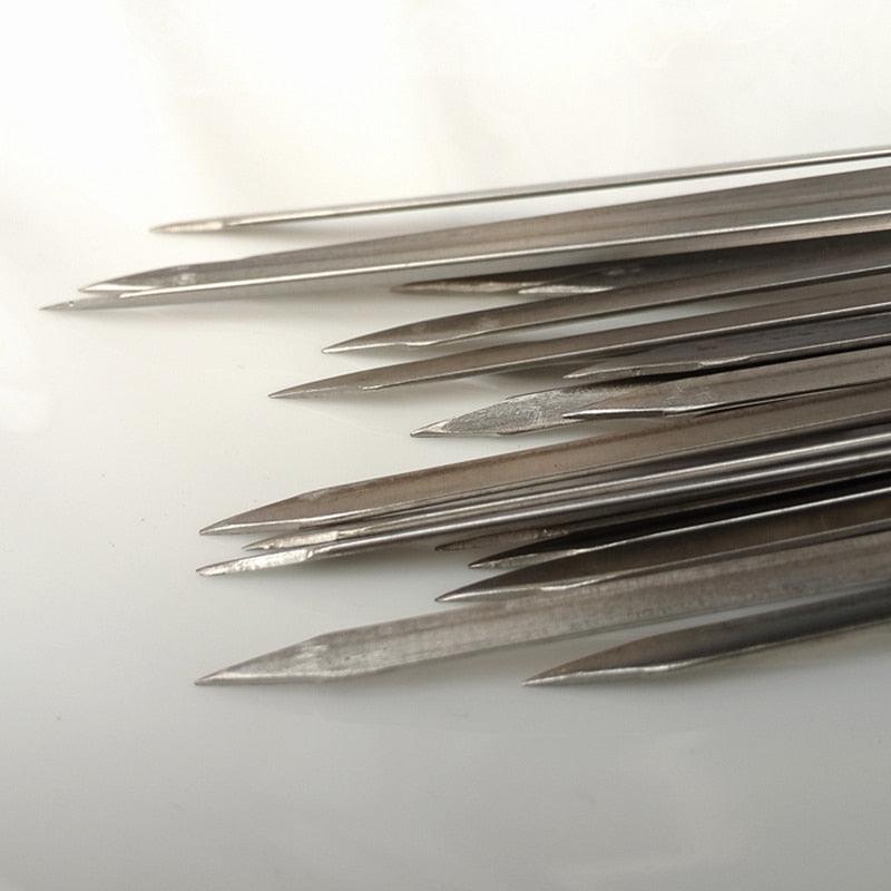 10-20Pcs Stainless Steel Barbecue Skewer Reusable BBQ Skewers Kebab Iron Stick For Outdoor Camping Picnic Tools Cooking Tools Stainless Steel Barbecue Skewers  Durable and Reusable Metal Skewers Stevvex