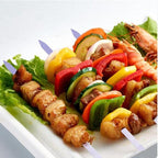 10-20Pcs Stainless Steel Barbecue Skewer Reusable BBQ Skewers Kebab Iron Stick For Outdoor Camping Picnic Tools Cooking Tools Stainless Steel Barbecue Skewers  Durable and Reusable Metal Skewers Stevvex