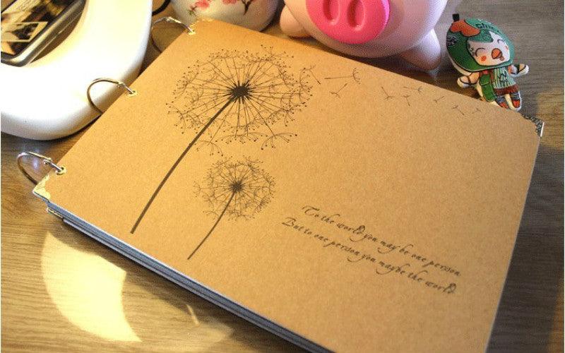 10 Inch DIY Album Dandelion Series DIY Handmade Photo Albums for Lover Baby Wedding Stickers Scrapbooking Family Scrapbook Albums Family Anniversary Gift For Couple Stevvex