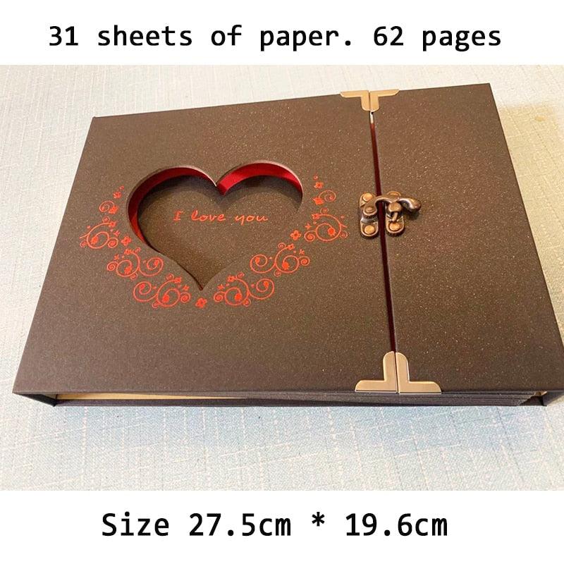 10 Inch DIY Album wWedding Anniversary Gift Photo Scrapbook Paper Self-adhesive Photo Albums Birthday Gift Family Scrapbook Albums Family Anniversary Gift For Couple Stevvex