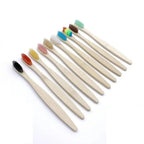 10 Pcs Natural Colorful Toothbrush Eco Friendly Soft Bamboo Toothbrush Bamboo Tooth Dental Oral Care Wood Tooth Brushes Stevvex