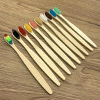 10 Pcs Natural Colorful Toothbrush Eco Friendly Soft Bamboo Toothbrush Bamboo Tooth Dental Oral Care Wood Tooth Brushes Stevvex