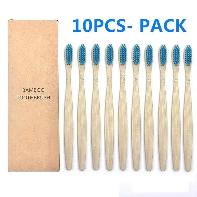 10 Pcs Natural Colorful Toothbrush Eco Friendly Soft Bamboo Toothbrush Bamboo Tooth Dental Oral Care Wood Tooth Brushes Stevvex