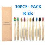 10 Pcs Natural Colorful Toothbrush Eco Friendly Soft Bamboo Toothbrush Bamboo Tooth Dental Oral Care Wood Tooth Brushes Stevvex
