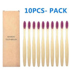 10 Pcs Natural Colorful Toothbrush Eco Friendly Soft Bamboo Toothbrush Bamboo Tooth Dental Oral Care Wood Tooth Brushes Stevvex