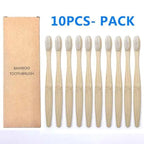 10 Pcs Natural Colorful Toothbrush Eco Friendly Soft Bamboo Toothbrush Bamboo Tooth Dental Oral Care Wood Tooth Brushes Stevvex