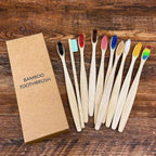 10 Pcs Natural Colorful Toothbrush Eco Friendly Soft Bamboo Toothbrush Bamboo Tooth Dental Oral Care Wood Tooth Brushes Stevvex