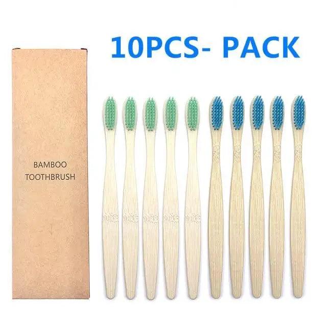 10 Pcs Natural Colorful Toothbrush Eco Friendly Soft Bamboo Toothbrush Bamboo Tooth Dental Oral Care Wood Tooth Brushes Stevvex