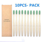 10 Pcs Natural Colorful Toothbrush Eco Friendly Soft Bamboo Toothbrush Bamboo Tooth Dental Oral Care Wood Tooth Brushes Stevvex