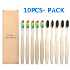 10 Pcs Natural Colorful Toothbrush Eco Friendly Soft Bamboo Toothbrush Bamboo Tooth Dental Oral Care Wood Tooth Brushes Stevvex
