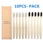 10 Pcs Natural Colorful Toothbrush Eco Friendly Soft Bamboo Toothbrush Bamboo Tooth Dental Oral Care Wood Tooth Brushes Stevvex