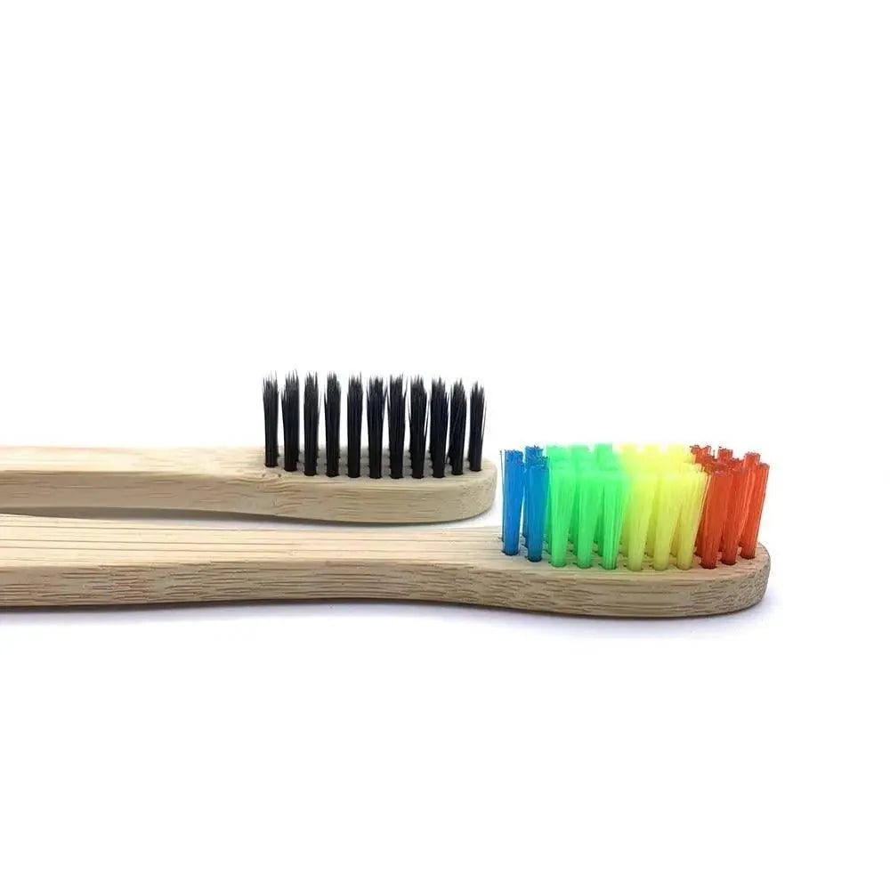 10 Pcs Natural Colorful Toothbrush Eco Friendly Soft Bamboo Toothbrush Bamboo Tooth Dental Oral Care Wood Tooth Brushes Stevvex