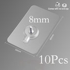 10 Pcs Punch-Free Non-Marking Strong Adhesive Screw Stickers Wall Picture Hook Invisible Traceless Hardware Drywall Hooks Towel Hook Self Adhesive Key Holder Wall Hook Clothes Coat Robe Hooks Cabinet Closet Door Hanger Stevvex