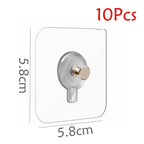 10 Pcs Punch-Free Non-Marking Strong Adhesive Screw Stickers Wall Picture Hook Invisible Traceless Hardware Drywall Hooks Towel Hook Self Adhesive Key Holder Wall Hook Clothes Coat Robe Hooks Cabinet Closet Door Hanger Stevvex