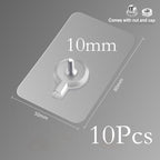 10 Pcs Punch-Free Non-Marking Strong Adhesive Screw Stickers Wall Picture Hook Invisible Traceless Hardware Drywall Hooks Towel Hook Self Adhesive Key Holder Wall Hook Clothes Coat Robe Hooks Cabinet Closet Door Hanger Stevvex