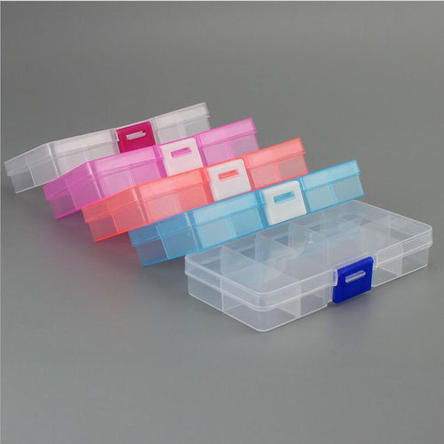 10 Slots Adjustable Plastic Jewelry Box Storage Case Craft Jewelry Organizer Beads  Jewelry Making Jewelry Organizer Adjustable Storage Box Plastic Compartments Organizer for Jewelry Stevvex