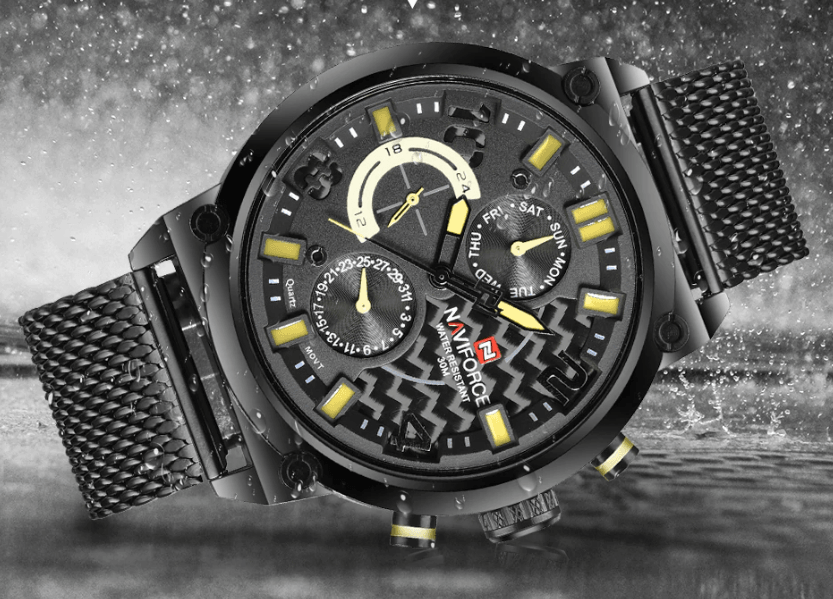 Men's Multifunction Analog Quartz Watches Waterproof Wrist Watch With Stainless Steel Mesh Band Excellent Design Perfect Gift - SJB-DIAMOND ELITES