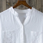 100% cotton white blouse women shirt spring summer elegant V-Neck ladies tops haut femme