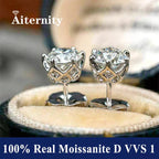 GRA Certified 100% Moissanite Earrings 925 Sterling Silver Studs For Women BandsCo Straps