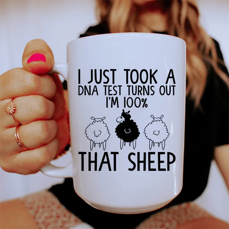100% That Sheep Ceramic Mug 15 oz Peachy Sunday