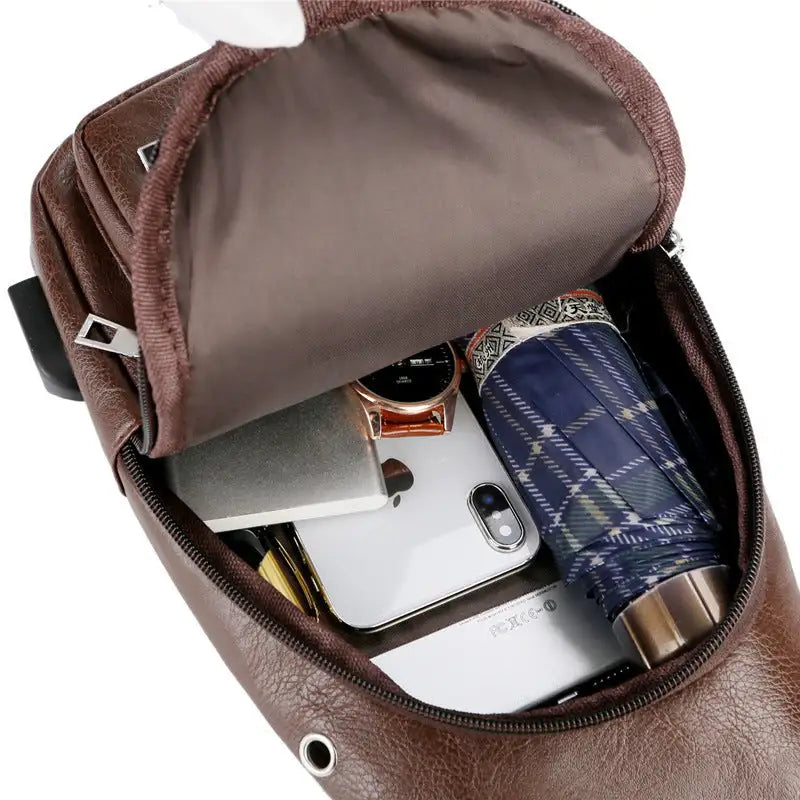 USB Portable Charging Chest Bag Messenger Bag - SJB-DIAMOND ELITES