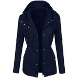 Women's fashion solid color lapel biker jacket Pi-Mart