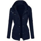 Women's fashion solid color lapel biker jacket Pi-Mart