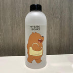 1000ml Water Bottles Cute Panda Bear Cup With Straw Transparent Cartoon Water Bottle Drinkware Frosted Cup Leak-proof  Plastic Straw Cartoon Frosted Leak Proof Panda Bear Pattern Transparent Water Cup Sports Drink Water Bottle Stevvex