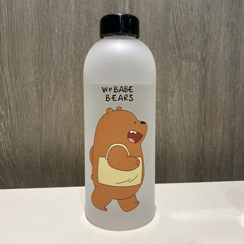 1000ml Water Bottles Cute Panda Bear Cup With Straw Transparent Cartoon Water Bottle Drinkware Frosted Cup Leak-proof  Plastic Straw Cartoon Frosted Leak Proof Panda Bear Pattern Transparent Water Cup Sports Drink Water Bottle Stevvex