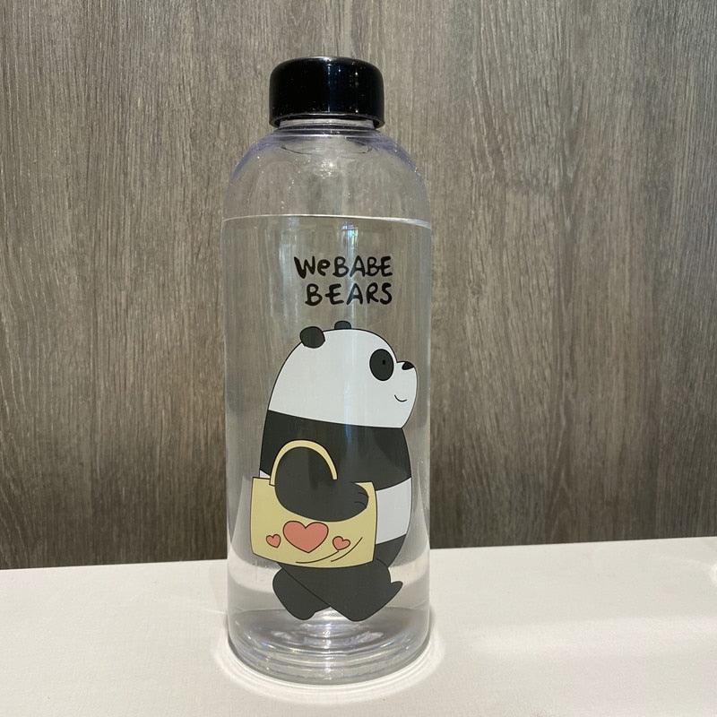 1000ml Water Bottles Cute Panda Bear Cup With Straw Transparent Cartoon Water Bottle Drinkware Frosted Cup Leak-proof  Plastic Straw Cartoon Frosted Leak Proof Panda Bear Pattern Transparent Water Cup Sports Drink Water Bottle Stevvex