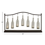DecMode 7 Holder Black Metal Hanging Bottle Decorative Candle Lantern EasyOptionXY LLC
