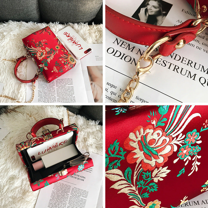 Flower Clutch Evening Bag for Women Wedding Bride Clutch Purse Antique Noble Tone SHOMICOBOUTIQUE