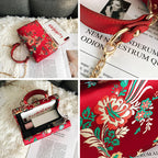 Flower Clutch Evening Bag for Women Wedding Bride Clutch Purse Antique Noble Tone SHOMICOBOUTIQUE