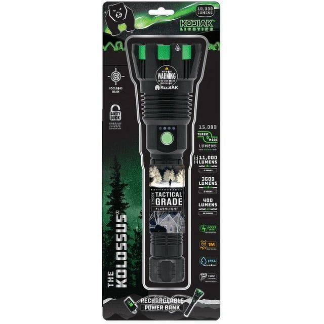 Kodiak Kolossus Rechargeable Tactical Flashlight COB LED Light Output up to 15,000 Lumens EasyOptionXY LLC