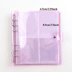 100/200 Pockets Photo Album 3/5 inches Mini Picture Case Name Card Storage Collect Book Photocard Shiny Clear 6-Ring Binder Cover Refillable Notebook Photo Album Stevvex