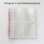 100/200 Pockets Photo Album 3/5 inches Mini Picture Case Name Card Storage Collect Book Photocard Shiny Clear 6-Ring Binder Cover Refillable Notebook Photo Album Stevvex