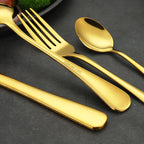 24-Piece Stainless Steel Tableware Set - One-Piece Molded Knife Fork Spoon Collection Pi-Mart