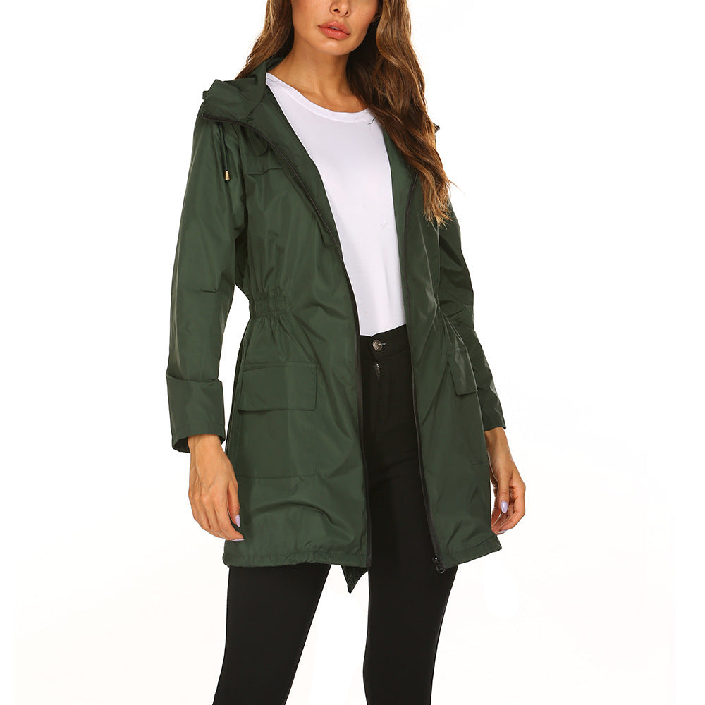 Waterproof Light Raincoat Hooded Windbreaker Mountaineering Jacket Women's Jacket Pi-Mart
