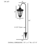 Solar LED Hanging Coach Lanterns ? Black - Set of 2 by Pure Garden