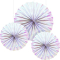 Way to Celebrate Iridescent Paper Fans Party Decoration 14" in x 14" in 3 Ct. EasyOptionXY LLC
