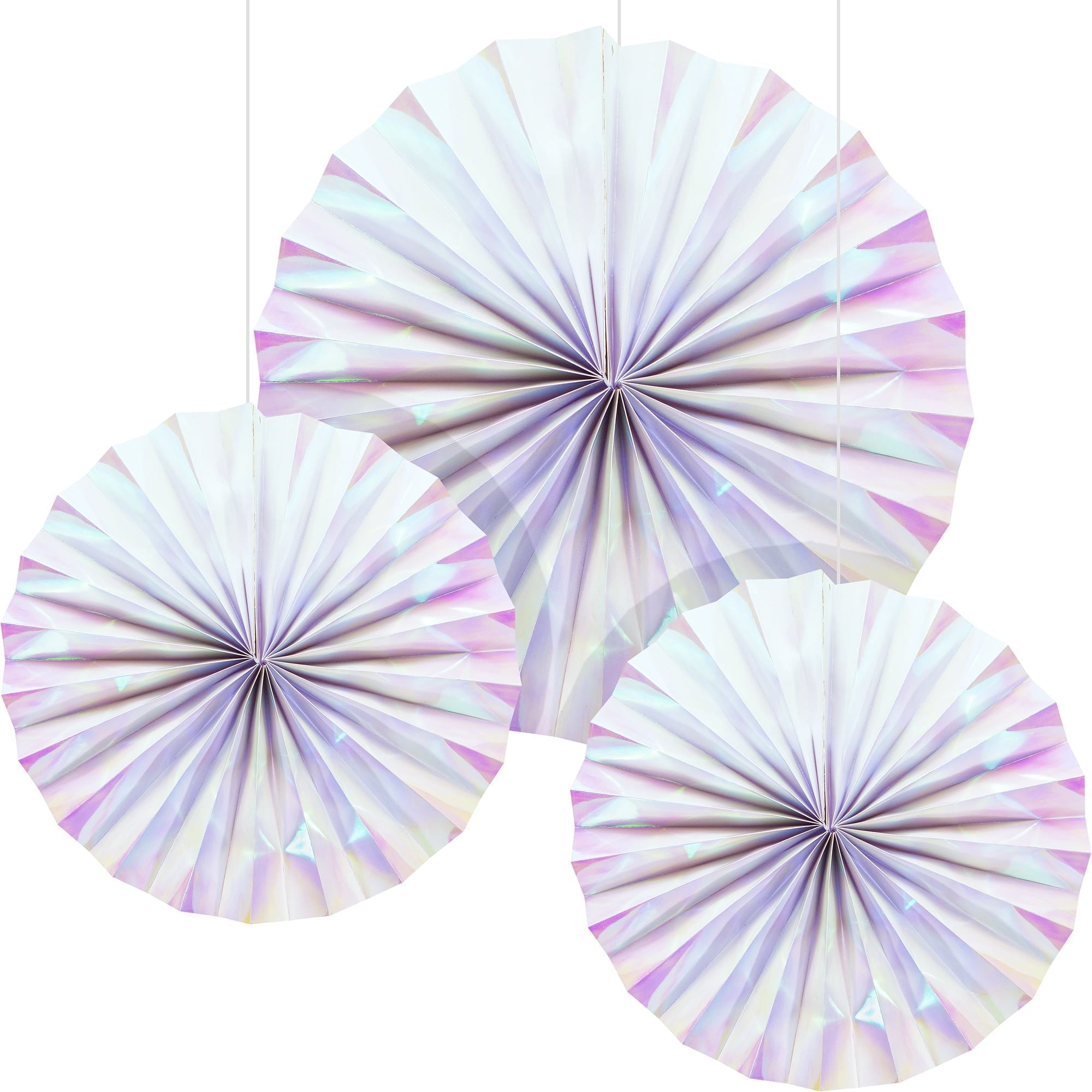 Way to Celebrate Iridescent Paper Fans Party Decoration 14" in x 14" in 3 Ct. EasyOptionXY LLC