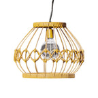 Teamson Home Solar Powered Wicker Pendant Light with Remote Control, Brown