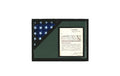 shadow box for 3' x 5' flag with 8.5 x 11 Document holder, Black Finish The Military Gift Store