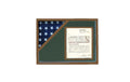 Shadow box for 3' x 5' flag with 8.5 x 11 Document holder, cherry Finish The Military Gift Store