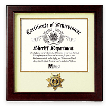 Sheriff Medallion 8-Inch by 10-Inch Certificate Frame The Military Gift Store