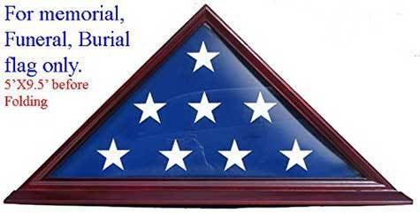 Flag Display Case Frame Stand, Veteran Memorial for 5' X 9.5' Flag - Cherry Finish The Military Gift Store