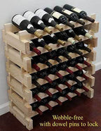 36/72 Bottle Capacity Stackable Storage Wine Rack, Wobble-free, Thicker Wood, WN36 The Military Gift Store