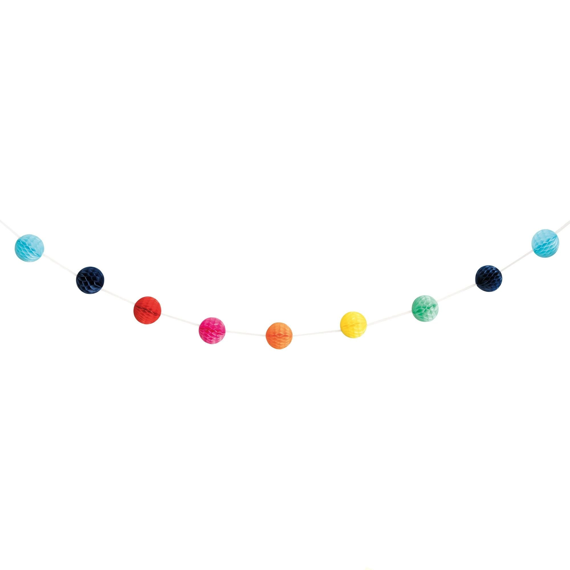 Colorful Tissue Paper Honeycomb Ball Garland, 7ft