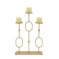 CosmoLiving by Cosmopolitan 3 Holder Gold Metal Candelabra