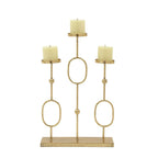 CosmoLiving by Cosmopolitan 3 Holder Gold Metal Candelabra